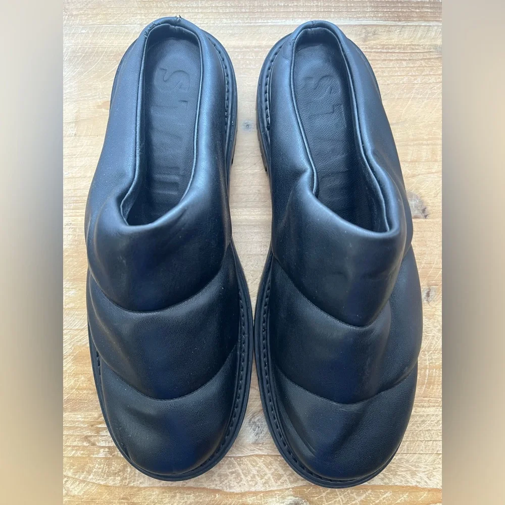 STAUD Astro Quilted Puffer Mules In Black Size 40 New - Picture 3 of 11